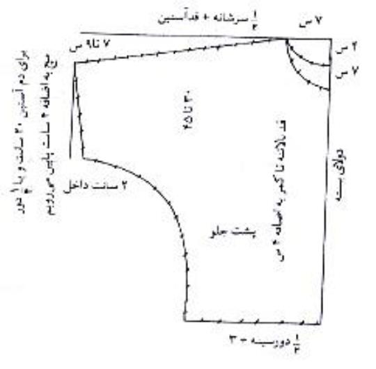 دوخت بلوز آستین کیمونو به صورت بالاتنه