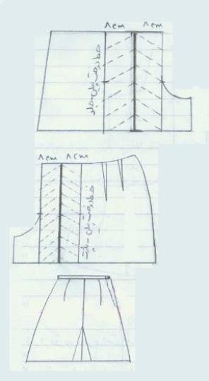 آموزش دوخت دامن شلواری پیلی دار